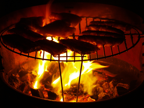 Barbecue fire