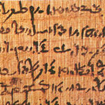 A photograph of papyrus. {{PD}} Source: https://commons.wikimedia.org/wiki/File:Papyrus.jpg