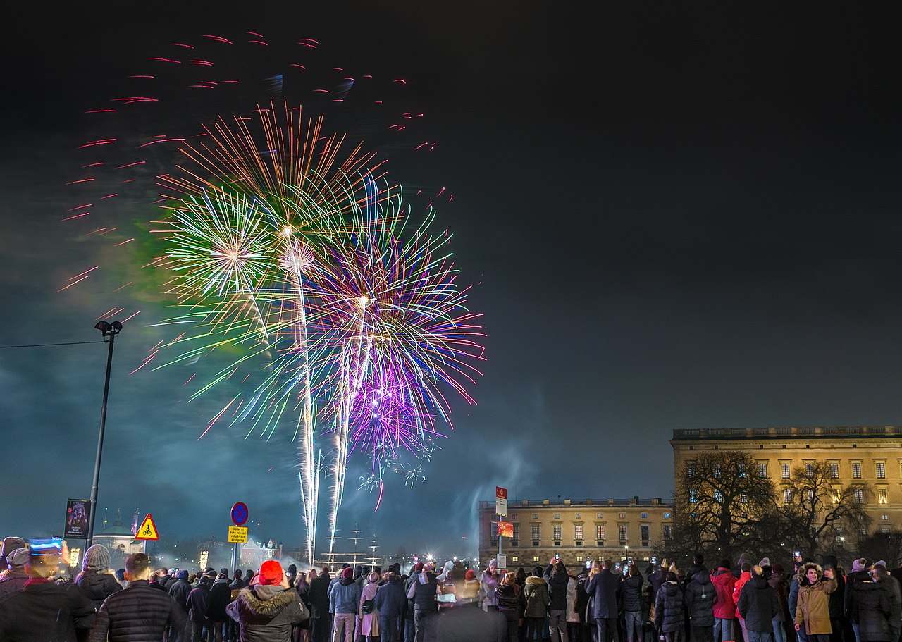 A New Year's fireworks in central Stockholm. Source: Frankie Fouganthin